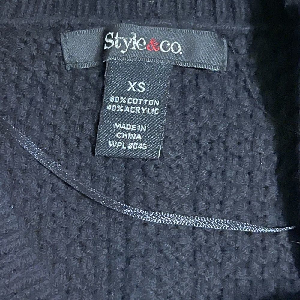 Style & Co Black Knit Button Back Sweater XSMALL - Picture 11 of 12